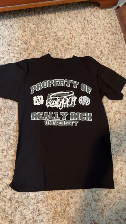 Really Rich University" t-shirt.